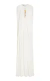 Giambattista Valli Cape-detailed Crepe Sable Maxi Dress In White