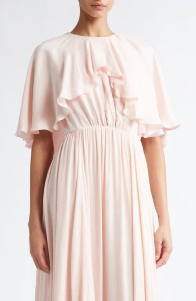 Giambattista Valli Cape Overlay Georgette Dress In Quartz Rose