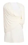 Giambattista Valli Cape-sleeve Crepe Mini Dress In White
