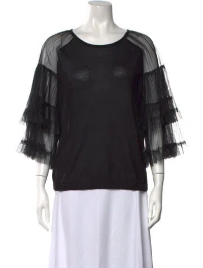 Pre-owned Giambattista Valli Cashmere Crew Neck Top In Black