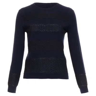 Giambattista Valli Cashmere Mix Lace Sweater In Blue