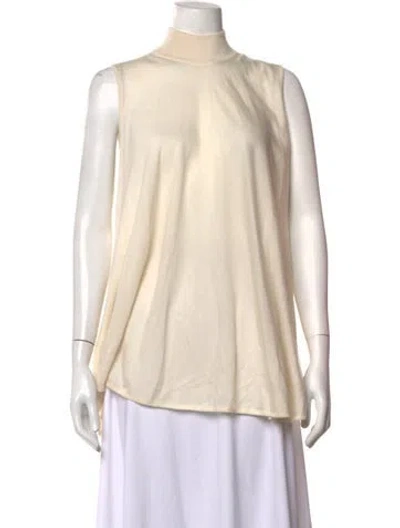Pre-owned Giambattista Valli Cashmere Mock Neck Top In Neutrals