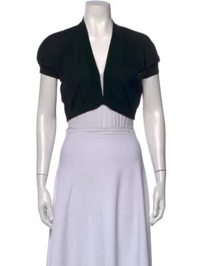 Pre-owned Giambattista Valli Cashmere Open Front Sweater In Black