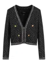 Giambattista Valli Bouclé Sequin-embellished Jacket In Black