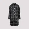 Giambattista Valli Checked Bouclé Coat In Black White