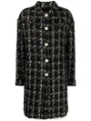 Giambattista Valli Checked Bouclé Coat In Black