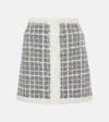 Giambattista Valli Checked Wool-blend Bouclé Miniskirt In White