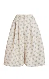 Giambattista Valli Clover Taffeta Bermuda Shorts In Neutral