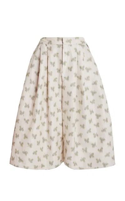 Giambattista Valli Clover Taffeta Bermuda Shorts In Neutral