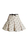 Giambattista Valli Clover Taffeta Mini Skirt In Neutral