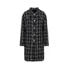 Giambattista Valli Checked Bouclé Coat In Black