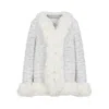 Giambattista Valli Fur-trimmed Short Wool Coat In White