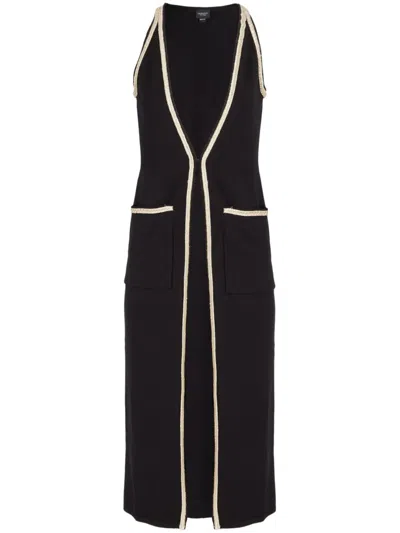 Giambattista Valli Contrast-trim Sleeveless Kaftan In Schwarz