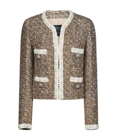 GIAMBATTISTA VALLI CONTRASTING-TRIM BOUCLÉ JACKET