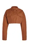 Giambattista Valli Cotton Canvas Jacket In Brown