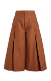 Giambattista Valli Cotton Canvas Shorts In Brown
