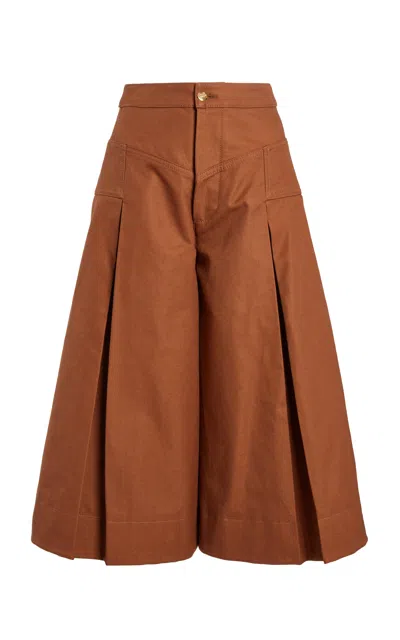 Giambattista Valli Cotton Canvas Shorts In Brown
