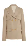 Giambattista Valli Cotton Gabardine Blazer In Khaki