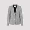 Giambattista Valli Single-breasted Blazer In Wool Blend In Ivory Black