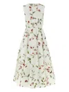 Giambattista Valli Flowered Sleeveless Midi Dress In White