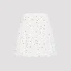 Giambattista Valli Ivory Cotton Mini Skirt With Polka Dot Design And Lace Trim In White