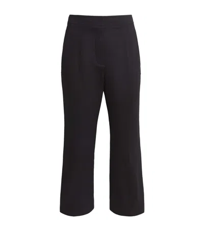 Giambattista Valli Cotton Twill Straight Trousers In Black