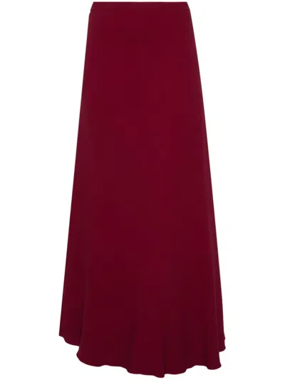 Giambattista Valli Crepe Maxi Skirt In Red