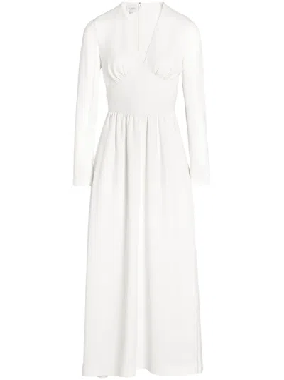 Giambattista Valli Crepe V-neck Dress In White
