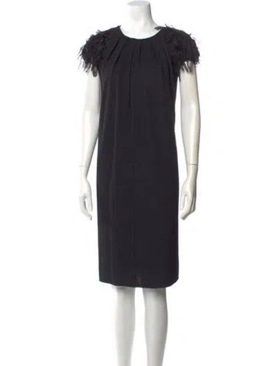 Pre-owned Giambattista Valli Crew Neck Knee-length Dress In Gray