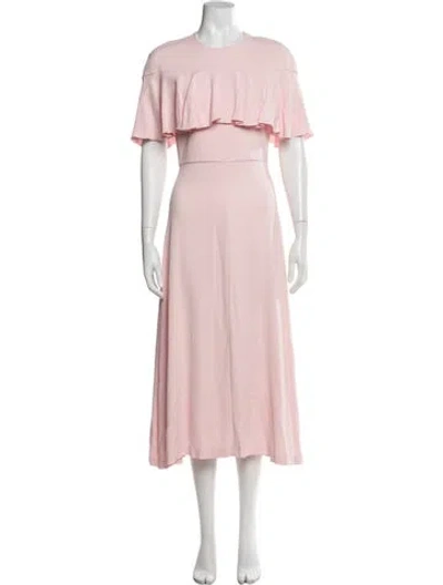 Pre-owned Giambattista Valli Crew Neck Long Dress In Pink