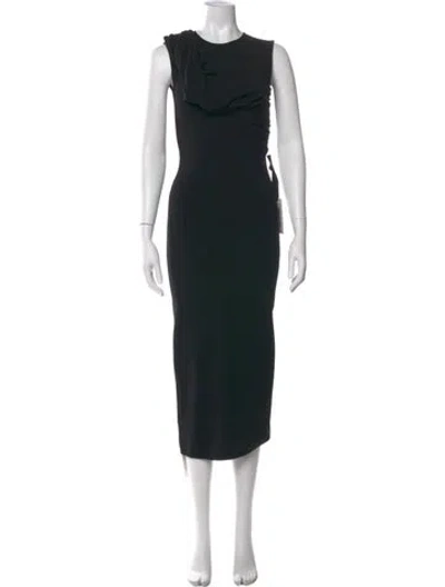 Pre-owned Giambattista Valli Crew Neck Midi Length Dress W/ Tags In Black