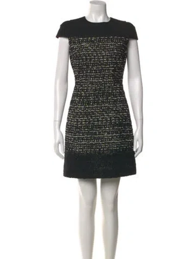 Pre-owned Giambattista Valli Crew Neck Mini Dress In Black