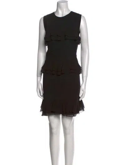 Pre-owned Giambattista Valli Crew Neck Mini Dress In Black