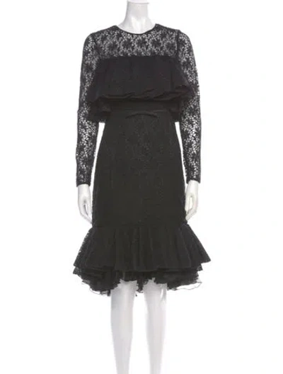 Pre-owned Giambattista Valli Crew Neck Mini Dress In Black