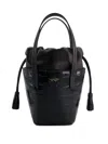 Giambattista Valli Croco-effect Bucket Bag In Black