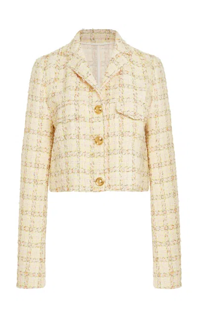 Giambattista Valli Cropped Bouclé Jacket In Multi
