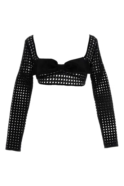 GIAMBATTISTA VALLI GIAMBATTISTA VALLI CROPPED MACRAMÃ© BOW TOP
