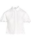 Giambattista Valli Cropped Macramé Blouse In White