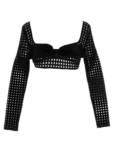 GIAMBATTISTA VALLI GIAMBATTISTA VALLI CROPPED MACRAMÉ BOW TOP