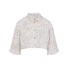 Giambattista Valli Knitted Grid-pattern Cropped Shirt In White