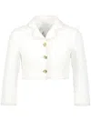Giambattista Valli Cropped Tweed Jacket In White