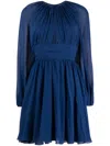 Giambattista Valli Cut-out Chiffon Minidress In Blue