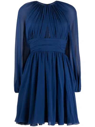 Giambattista Valli Cut-out Chiffon Minidress In Blue