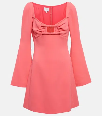 Giambattista Valli Bow Cutout Flare-sleeve Empire-waist Mini Dress In Coral