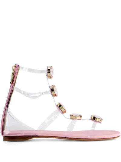 Giambattista Valli Diamond Clash Flat Sandals In Pink