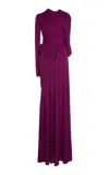 Giambattista Valli Draped Asymmetric Gown In Purple