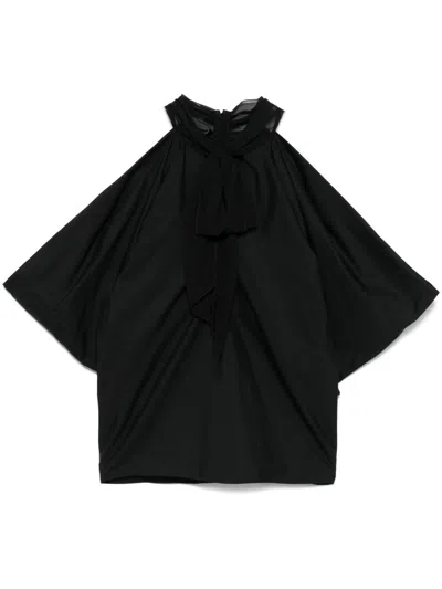Giambattista Valli Draped Blouse In Black