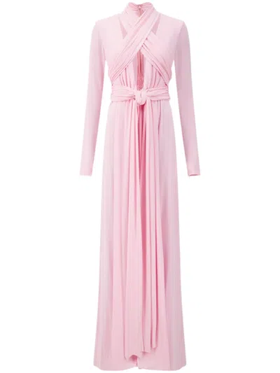 Giambattista Valli Draped Cashmere-silk Blend Gown In Pink