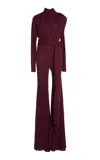 Giambattista Valli Draped Flared-leg Jumpsuit In Purple