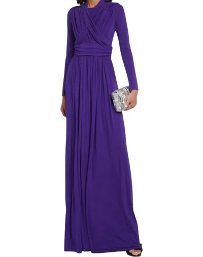 Giambattista Valli Draped Jersey Dress In Violet In Purple